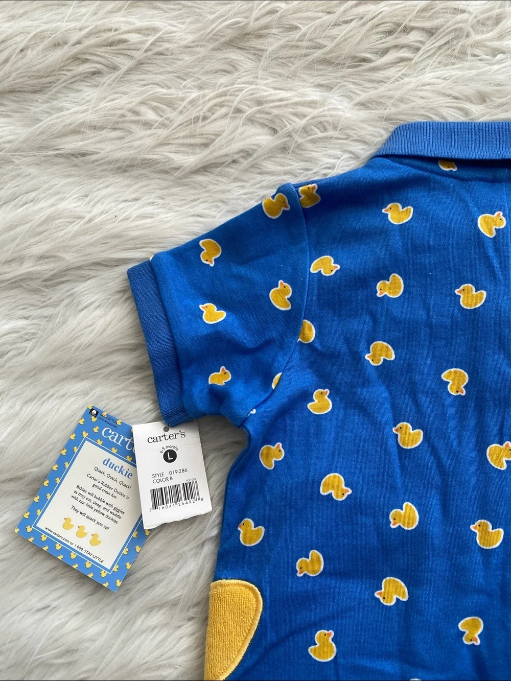 Carter's | Blue and Yellow Duck Polo Romper One Piece
